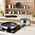 14‑Piece Hybrid Stainless Steel Cookware Set, Non‑Stick PFOA‑Free Pots and Pans, Induction Compatible Kitchenware with Frying Skillet, Saucepans, Saute Pan, Stock Pot