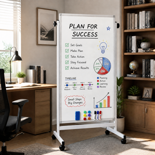 Adjustable Rolling Magnetic Whiteboard with Wheels, Portable Standing Dry Erase Easel for Home, Office, Classroom and School