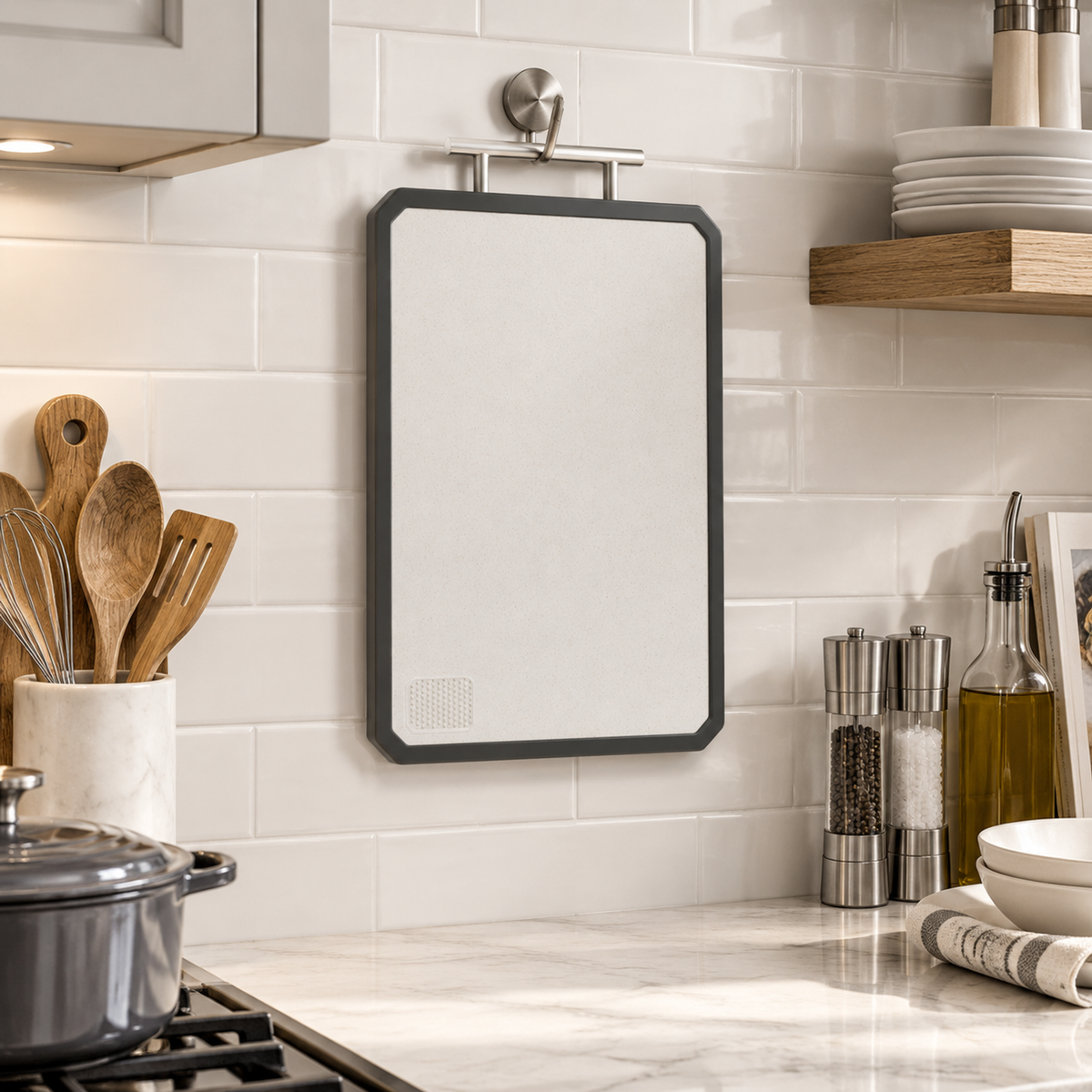 Double‑Sided 304 Stainless Steel Cutting Board, Food‑Grade Wheat Straw PP Reversible Kitchen Chopping Board, Scratch‑Resistant Dishwasher‑Safe Food Prep Surface for Home Cooking