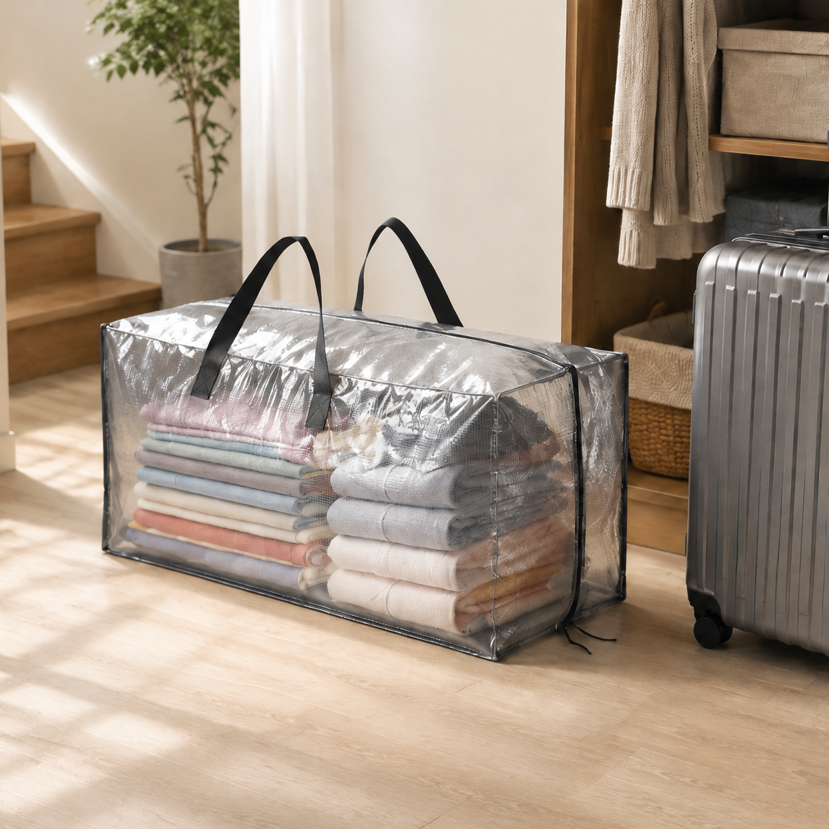 8‑pack heavy‑duty extra‑large moving storage totes, durable bags with backpack straps, reinforced handles and zippers, practical alternative to traditional moving boxes for packing supplies