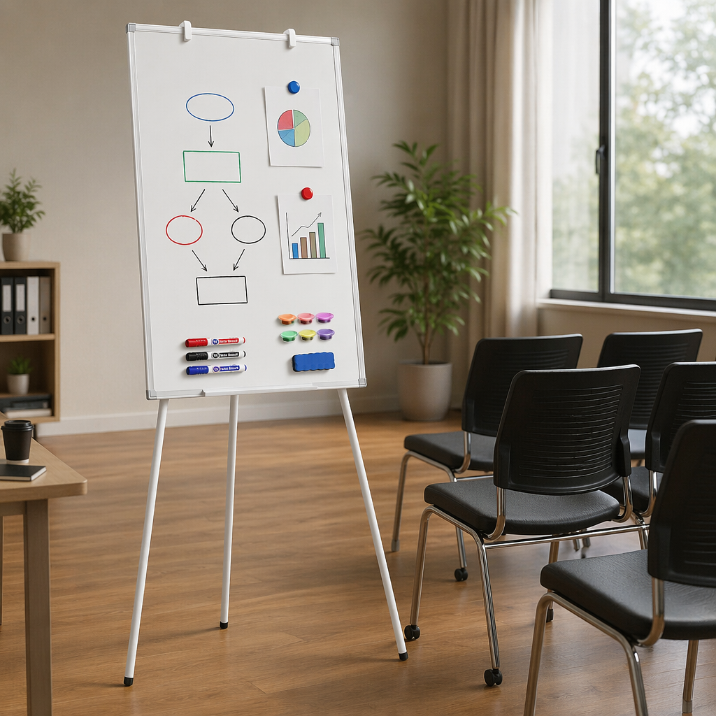 Tripod Magnetic Dry Erase Easel, Height Adjustable Portable Whiteboard for Home, Office & Classroom