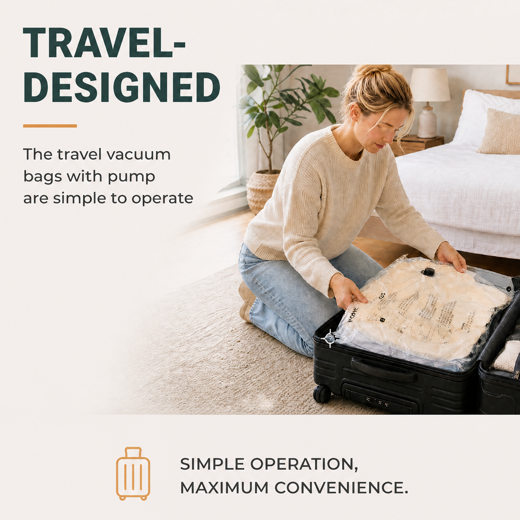 18‑pack travel vacuum seal compression bags with electric pump, space‑saver clothing storage bags designed for convenient packing in suitcases, backpacks and travel luggage