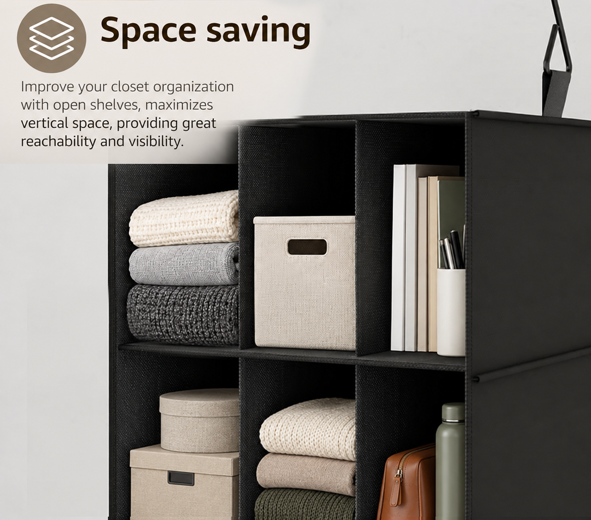 2‑pack hanging closet shoe organizer with dividers, 24‑compartment hanging shoe shelves offering tidy storage for closet, wardrobe, RV interior and freestanding garment rack organization