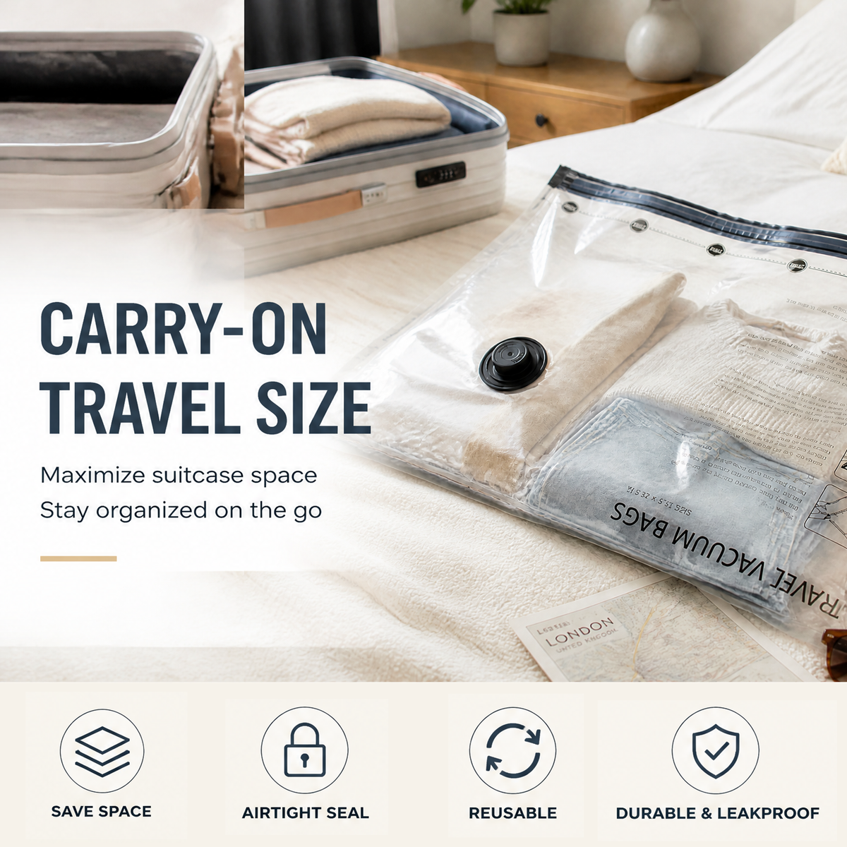 18‑pack travel vacuum seal compression bags with electric pump, space‑saver clothing storage bags designed for convenient packing in suitcases, backpacks and travel luggage
