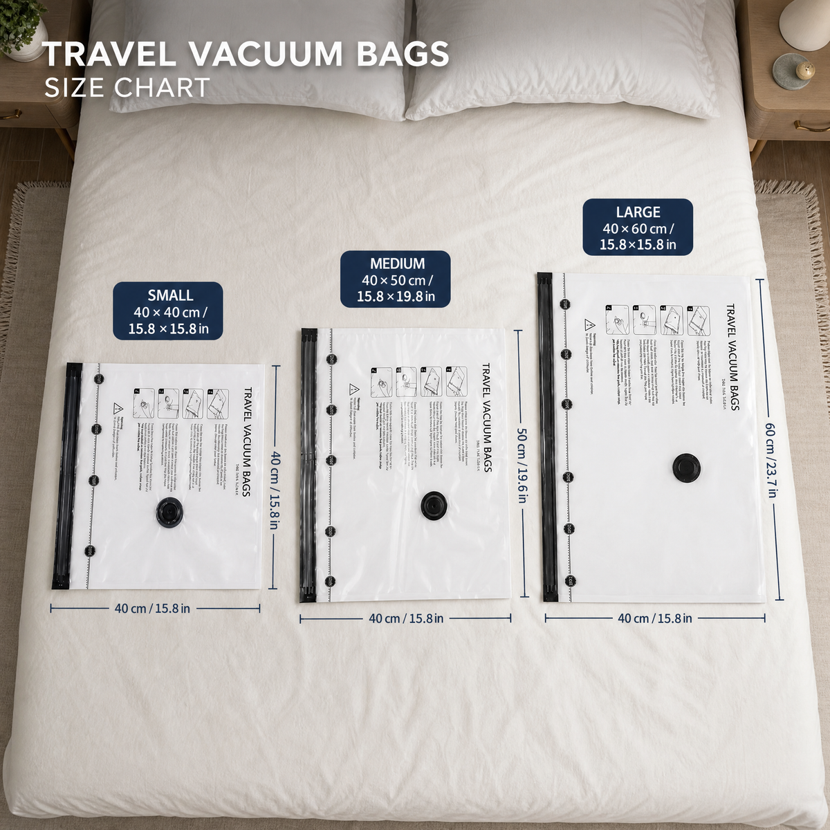 18‑pack travel vacuum seal compression bags with electric pump, space‑saver clothing storage bags designed for convenient packing in suitcases, backpacks and travel luggage